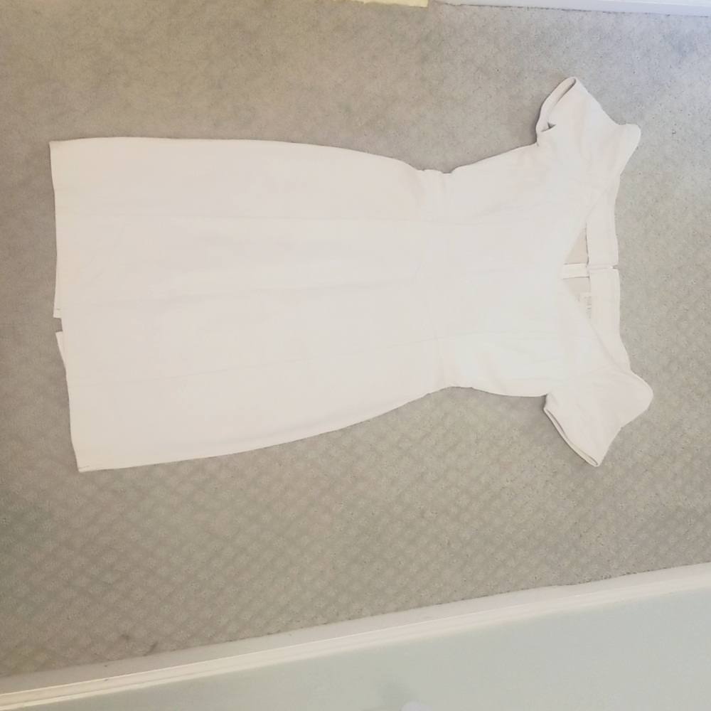 White kid skin leather dress Hugo Buscati